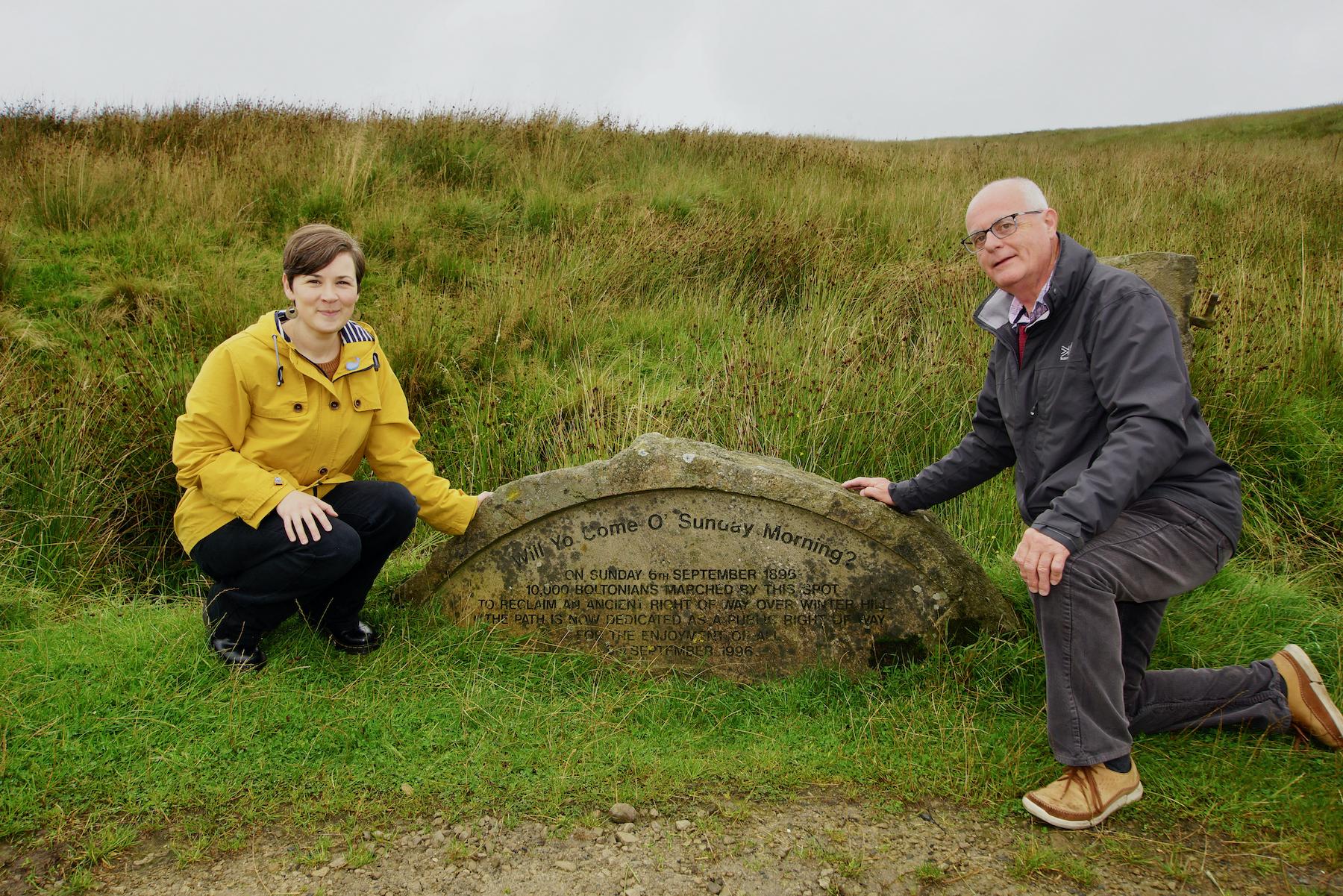 Kate and Kevin at the Winter Hill stone
