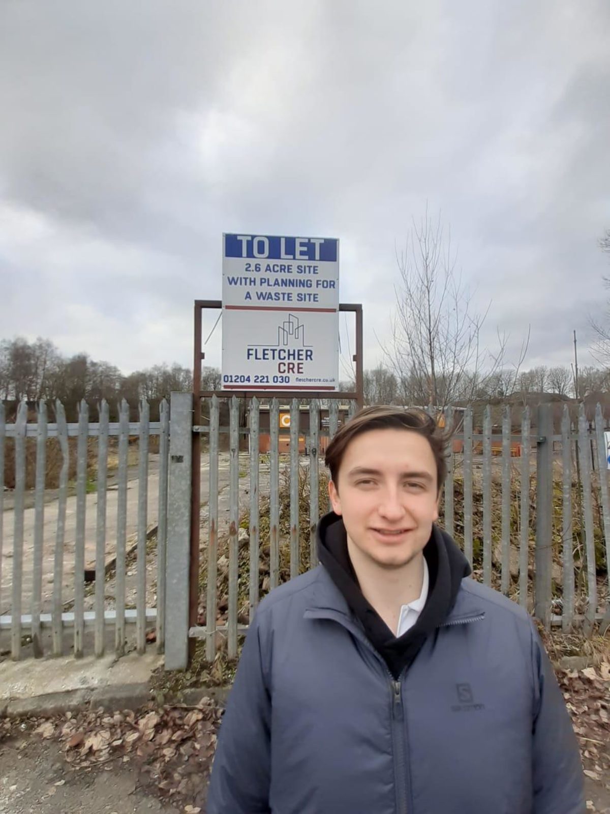 Breightmet Council candidate, George Butler, outside the old Chadwicks site