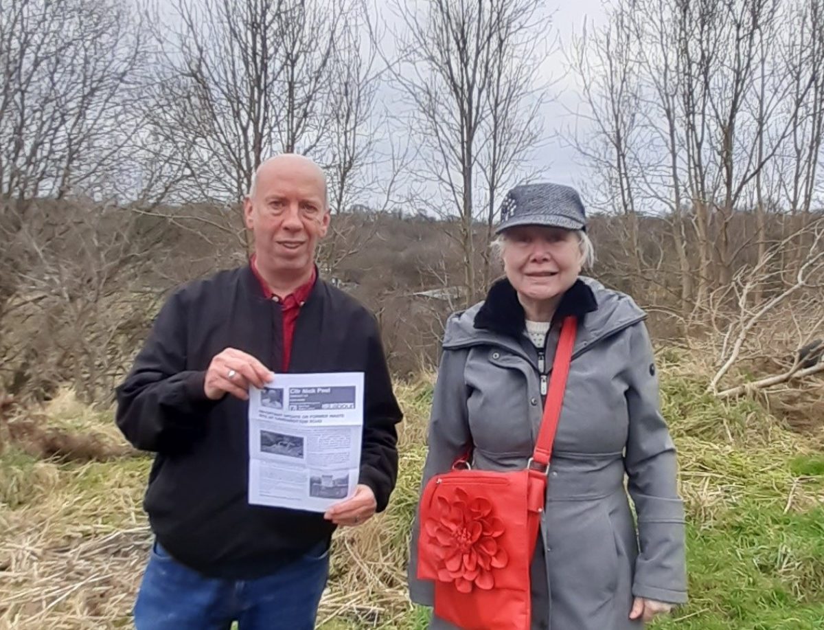 Tonge Councillors Nick Peel and Elaine Sherrington, out notifying residents of the new lease on the old Chadwicks site